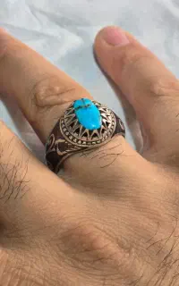 انگشتر فیروزه رکاب سیاه قلم