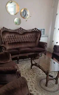 مبل استیل 9نفره و میز با متریال عالی