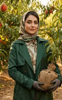 نهال هلو و شلیل زودبارده در کنار گردو پیوندی و سیب