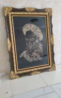 تابلو چهره معرق کاری چوب
