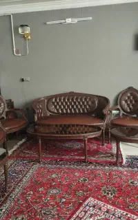 مبل چوبی مدل استیل چرمی سالم