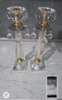 شمعدانی کریستال طلایی نو