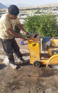 تخریب ساختمان برش آسفالت با دستگاه کاتر.کندن چاه