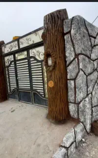 بتن چوب طرح سنگ الاچیق نما سیمان کاری