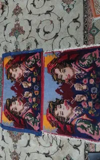یک جفت قالیچه دست بافته قدیمی