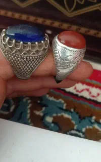 انگشتر نقره قدیمی  با سر عقیق