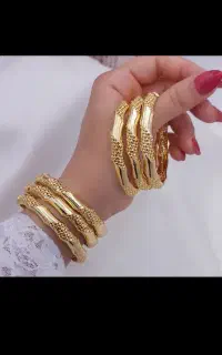 سه النگو اماراتی طرح طلا مدل بازشو قفلی