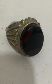 انگشتر سنگ آب نباتی قدیمی و رکاب قدیمی