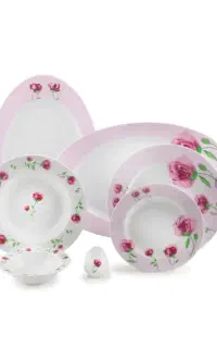 سرویس چینی زرین ایران مدل پینک رز ۲۸ پارچه