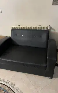 مبل دونفره مشکی چرمی