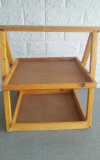 استند دو طبقه چوب طرح چوب گردو