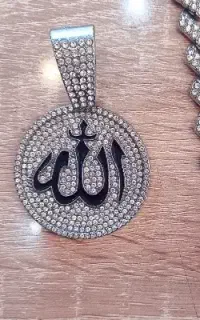 پلاک الله فول نگین رنگ ثابت