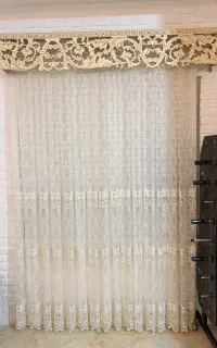 پرده سالن وکتیبه منبت کاری