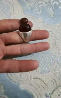 انگشتر عقیق رکاب پنبه ای خوش رنگ