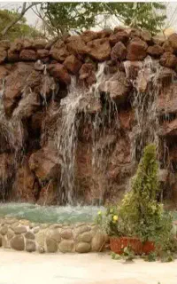 آبنما و آلاچیق دیوار طرح سنگ و صخره