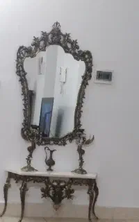 آیینه و شمعدان برنز