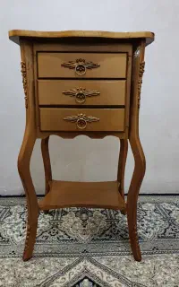 میز تلفن طلایی سه کشو