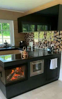 شومینه برقی نمایشی مدرن دکور آشپزخانه (کد400)