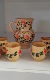 پارچ و لیوان سفالی