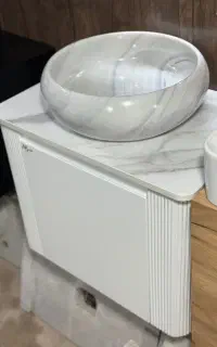 روشویی کابینتی سنگ سفید ازنا