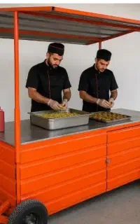 چرخ فلافل سمبوسه.سیب تخم مرغ.چهار لگنه