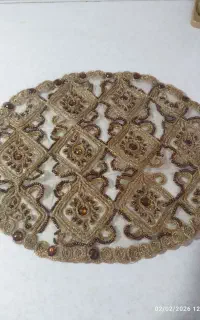 رومیزی سنگ دوری و مرواریددوزی  چند عدد زیرقیمت