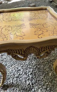 میز عسلی مالزی تمام چوب راش معرق کاری