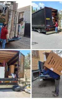 کارگر و ماشین برای اسباب کشی و باربری