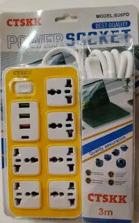 شش راهی برق همراه با سه عدد usb