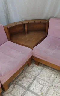 سلام یک دست مبل ال کامل جنس چوب