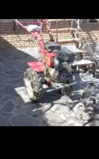 کار با تیلر ده اسب و علف زن