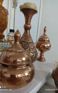 ظروف مسی قلم زنی و قدیمی تعداد زیاد