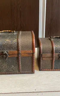 دو عدد صندوقچه دکوری سنتی چوبی