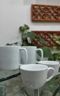 ماگ و فنجون سفید سرامیکی