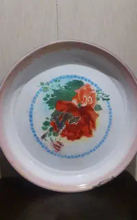 سینی قدیمی لعابی