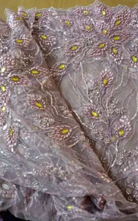پارچه تور مجلسی سنگ دوزی شده