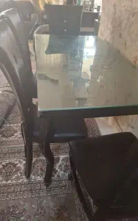 فروش میز۶نفره باروییه شیشه ای و...