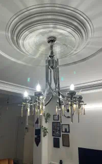 لوستر استیل نقره ای مدرن ۶شعله