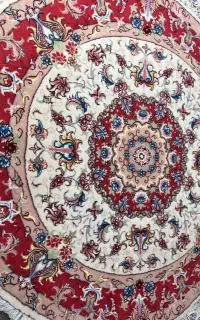 فرش دایره یک ونیم در یک ونیم رج 30 زیر قیمت میدم