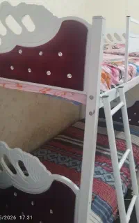 تخت خواب دو طبقه وکیوم لمسه کاملا در حد نو با تشک
