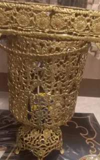 سطل آشغال برنز و جا دستمال کاغذی