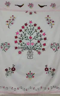 پرده گلدوزی با دست
