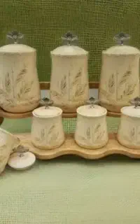 سرویس ۷پارچه پاسماوری چینی و چوب بامبو