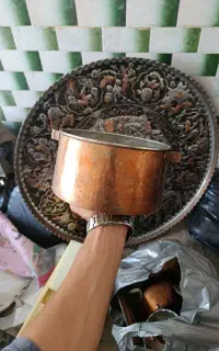 ظروف مسی قدیمی دست‌ساز
