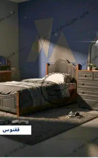 تخت و سرویس خواب جوان در رنگ بندی چکی کد8088
