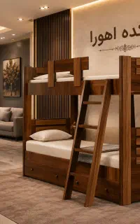 تخت دوطبقه پله خور تمام ام دی اف چوبکده اهورا