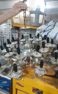 لوستر برنجی با کمی آب کاری طلا