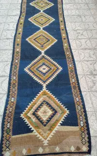 گلیم کهنه و آنتیک پشم دستی و رنگ طبیعی
