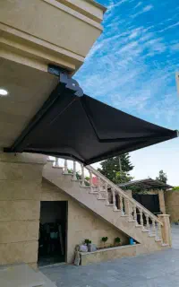 سایبان بازویی برقی و دستی جک دار/ پرده برزنت جکی