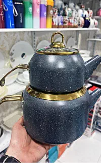 کتری قوری گرانیتی دو رنگ زیبا